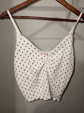 Pink Victoria's Secret Adorable Strawberry Milk print pj's